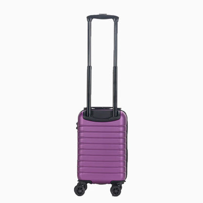 Purple hard shell carry-on suitcase with telescopic handle and spinner wheels21