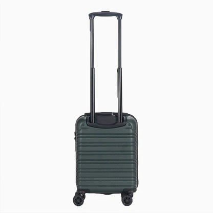 Dark green hard shell carry-on luggage with telescopic handle and spinner wheels17