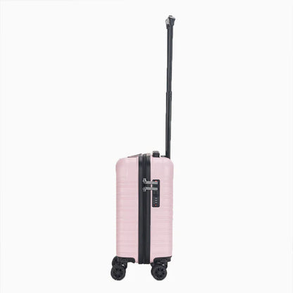 Pink hard shell carry-on suitcase with telescopic handle and spinner wheels19